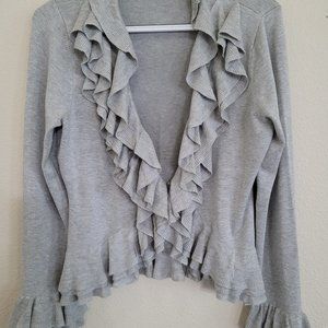 Ruffled Cardigan Sweater